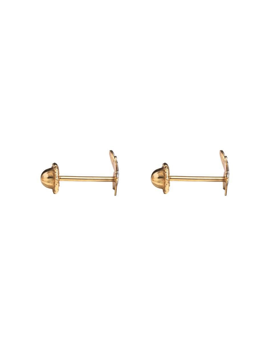 Broqueles de abeja de oro amarillo 14 K con acabado espejo 2