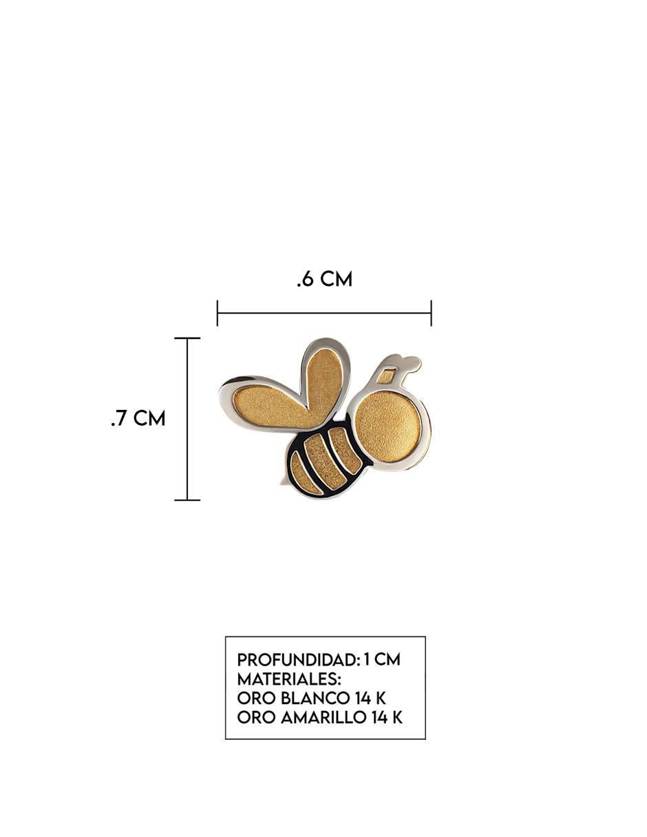 Broquel de abeja Giallo Exclusiva de oro amarilo 14 k