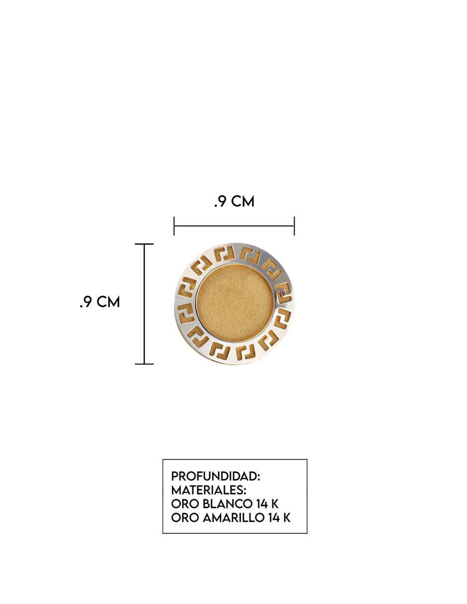 Broqueles redondos de oro amarillo 14 K con acabado espejo 5