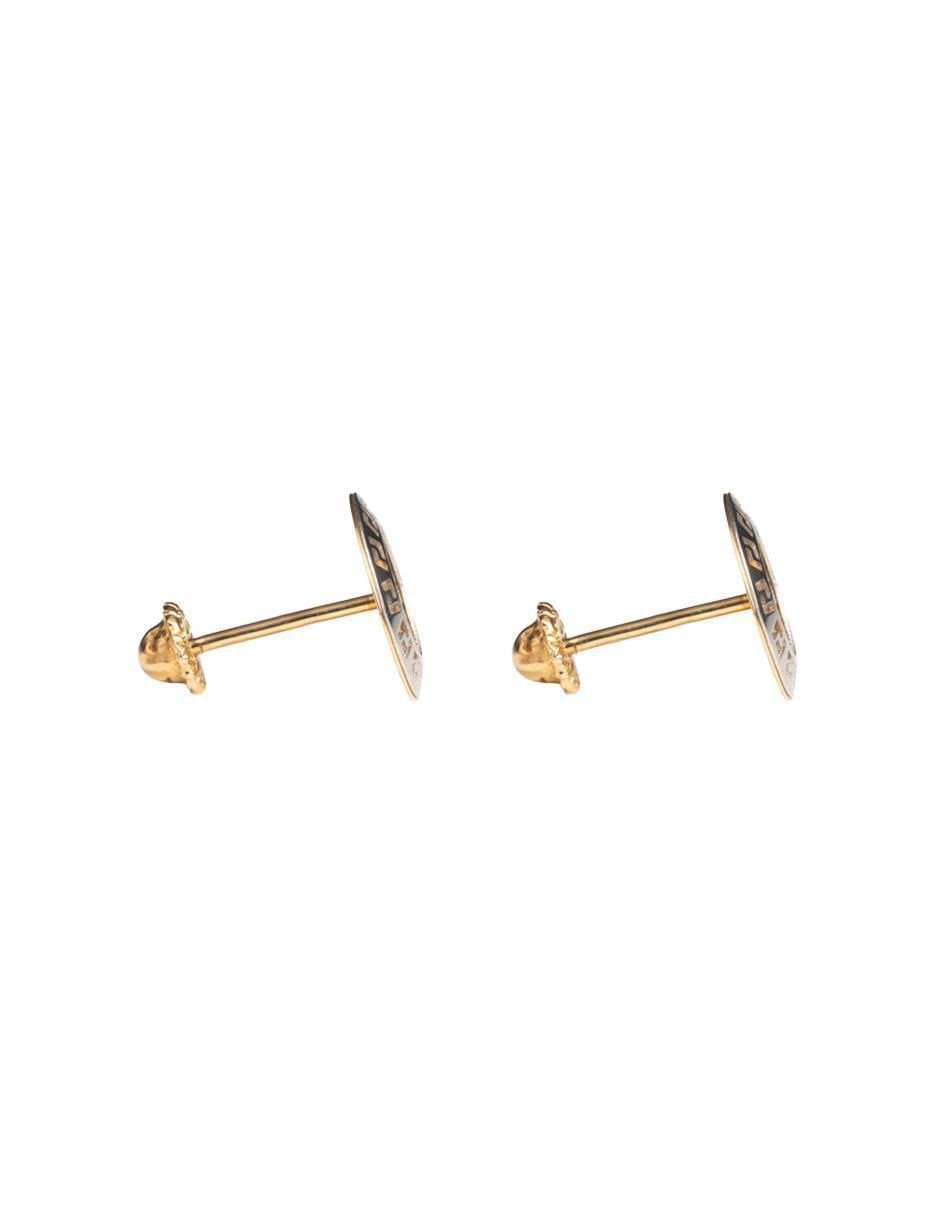 Broqueles redondos de oro amarillo 14 K con acabado espejo 4