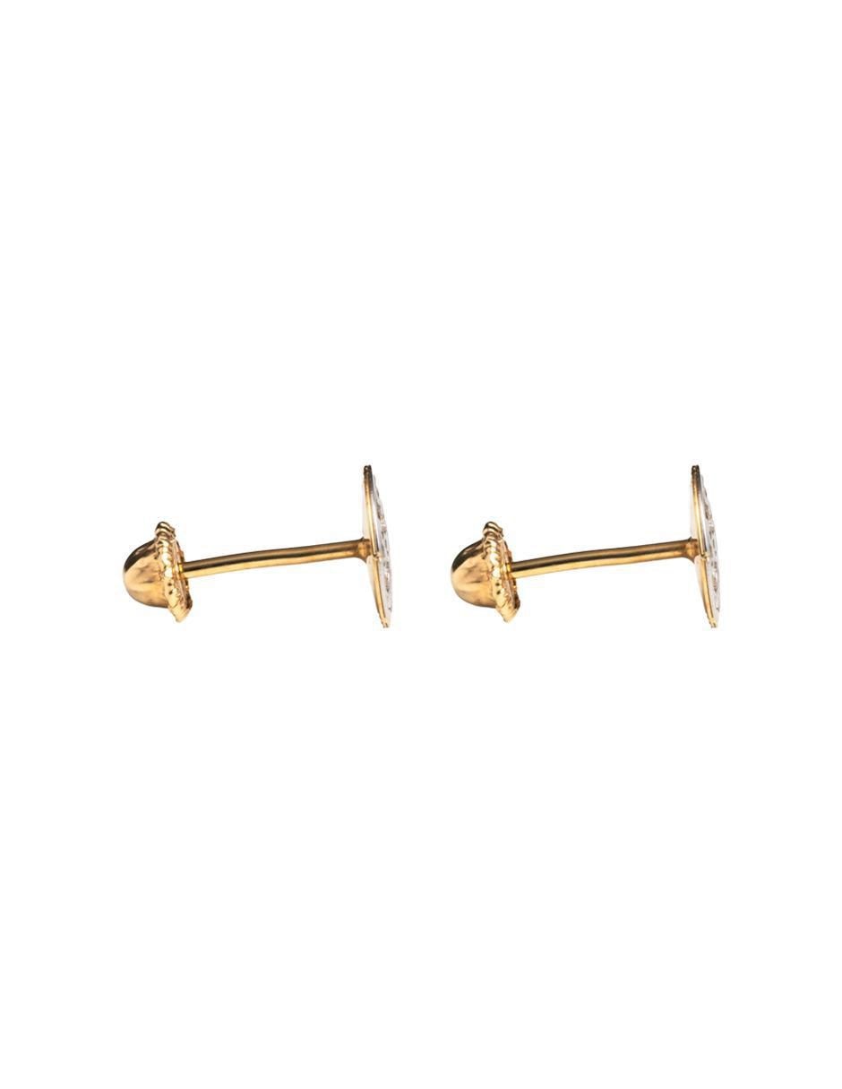 Broqueles de flor de oro con acabado espejo 4