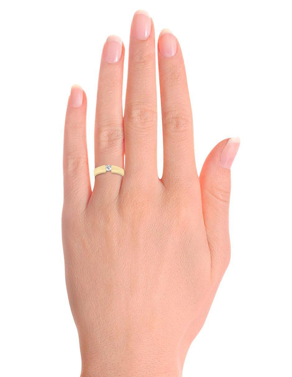 Solitario "de" oro 14 k klamore diamante