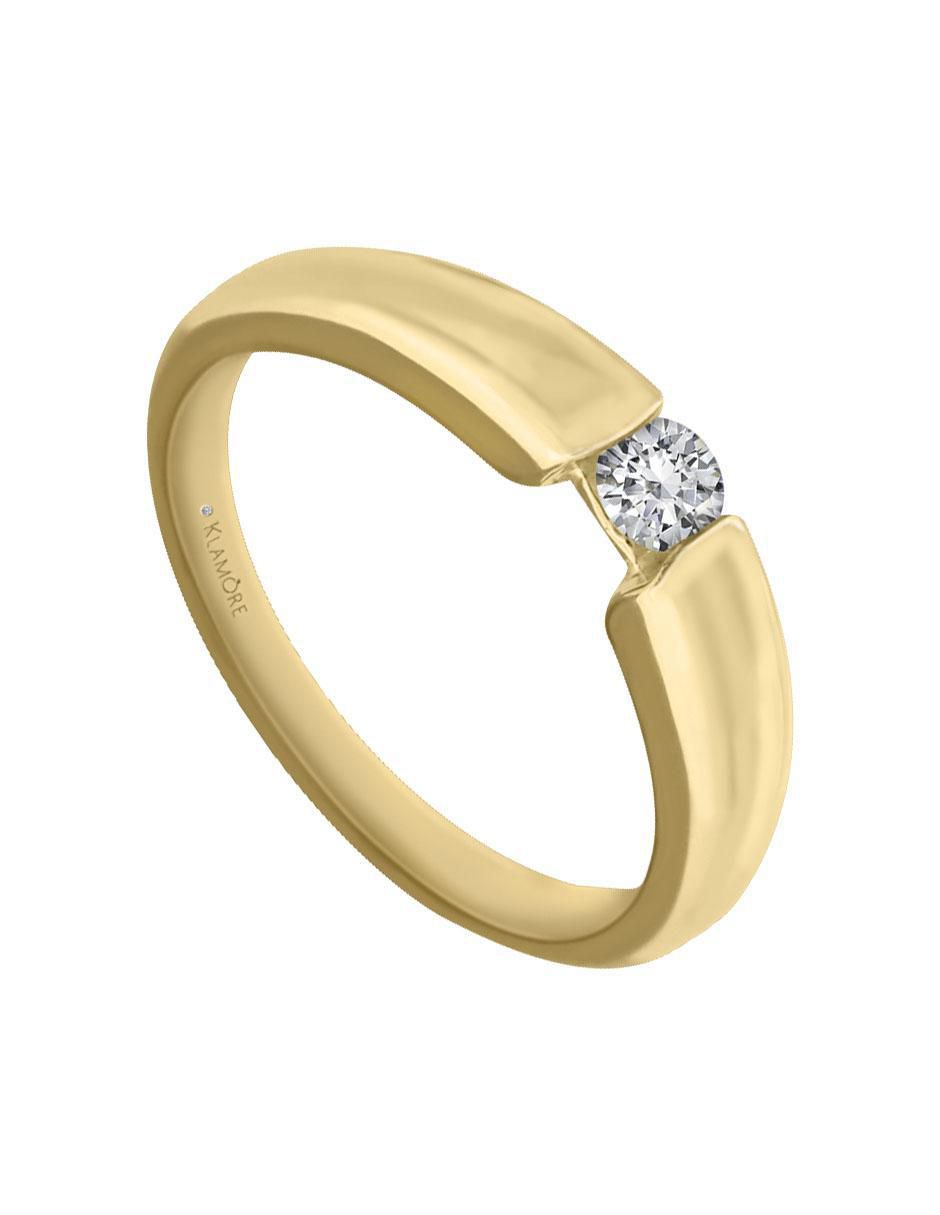 Solitario "de" oro 14 k klamore diamante