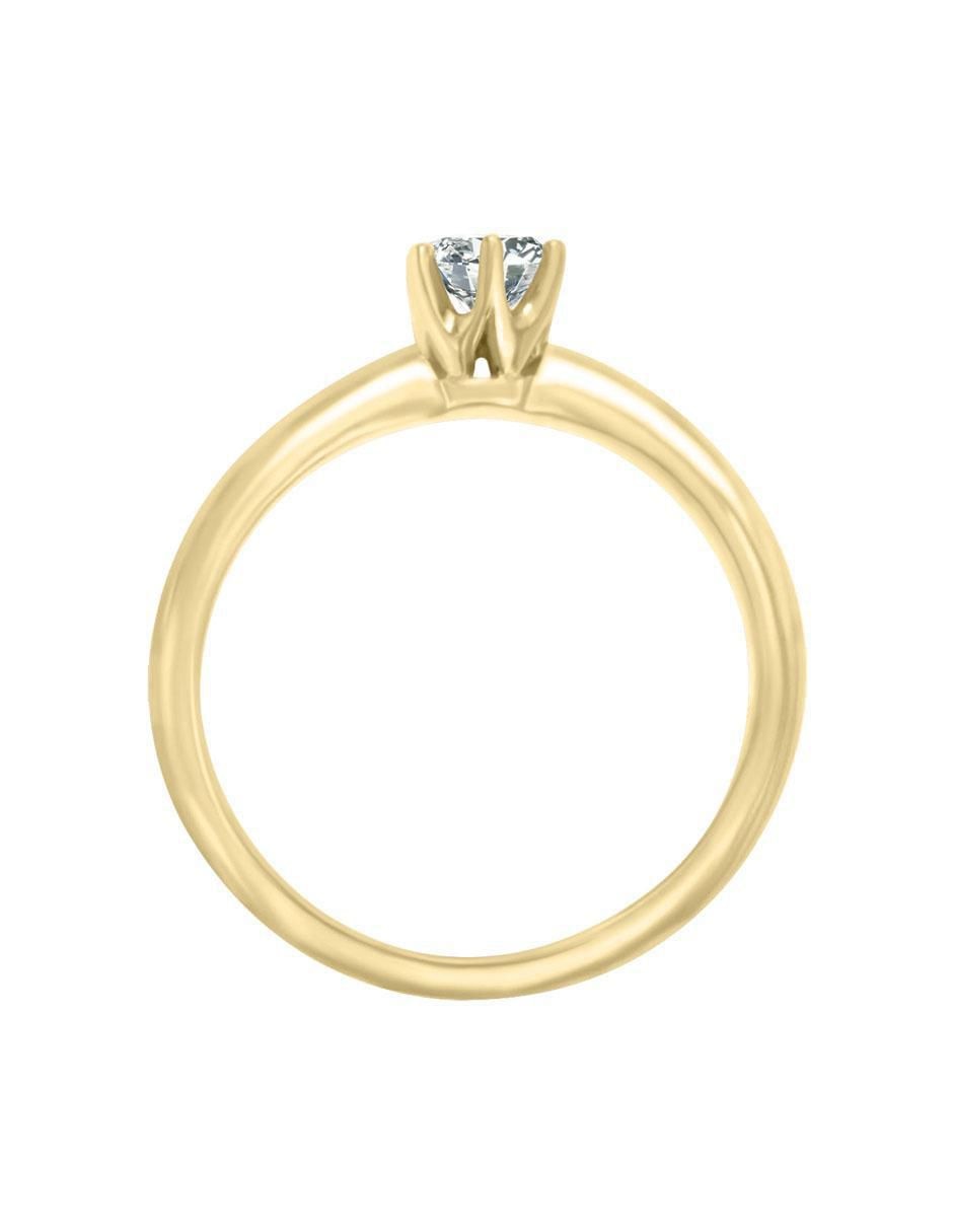 Solitario "de" oro 14 k klamore diamante