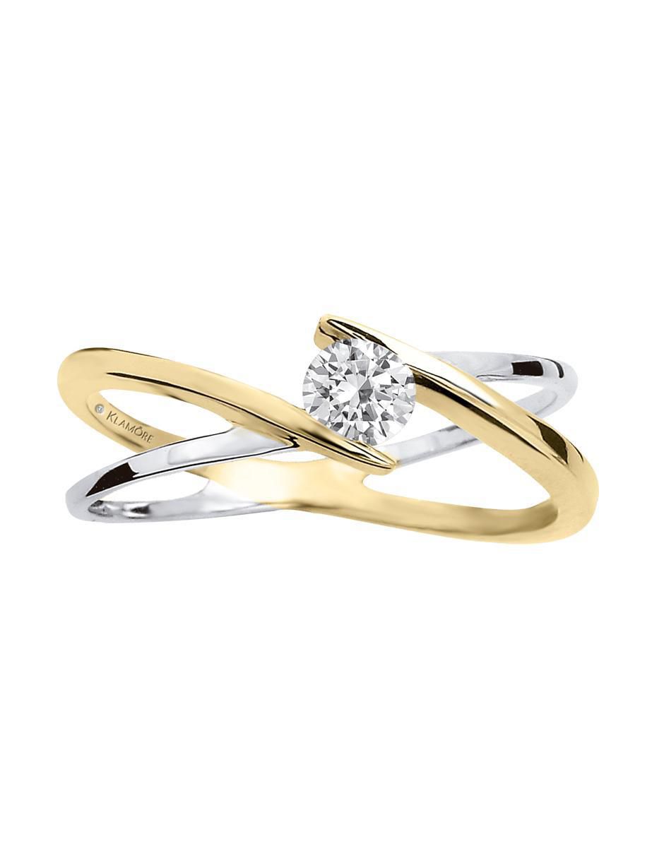 Solitario de oro 14 k Rosen diamante