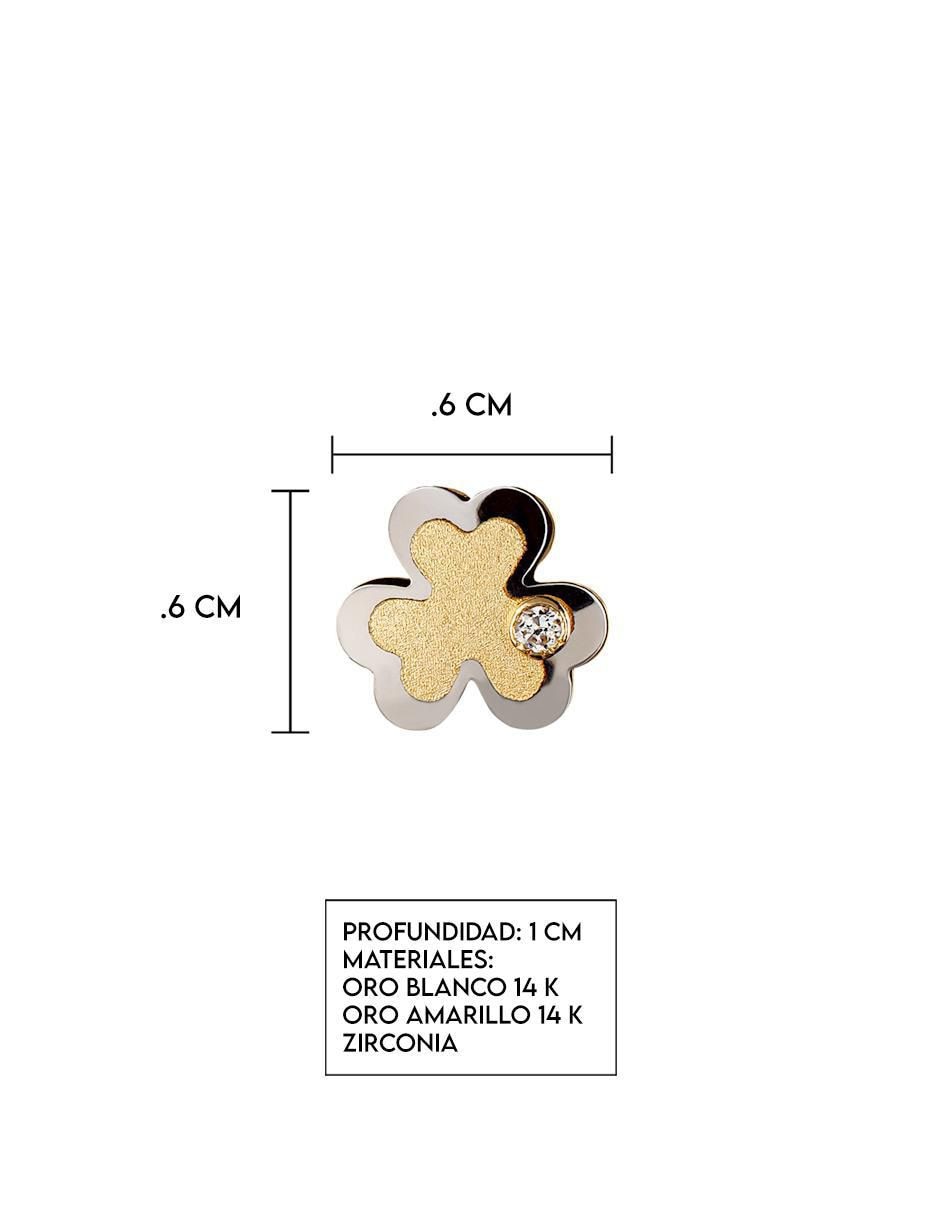 Broqueles de flor Exclusiva de oro con acabado espejo zirconia 5