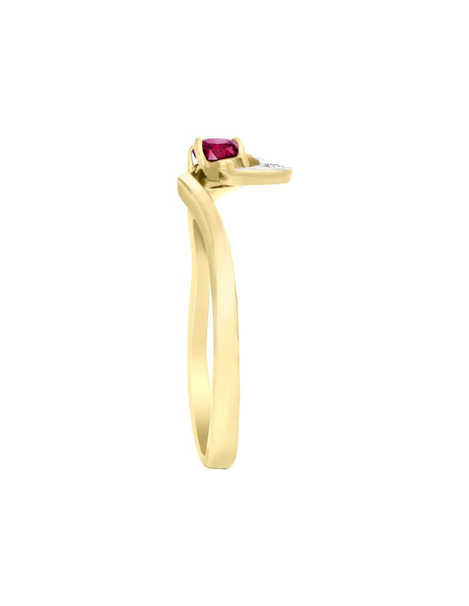 Anillo Loris 14 K de oro rubí y diamante 7