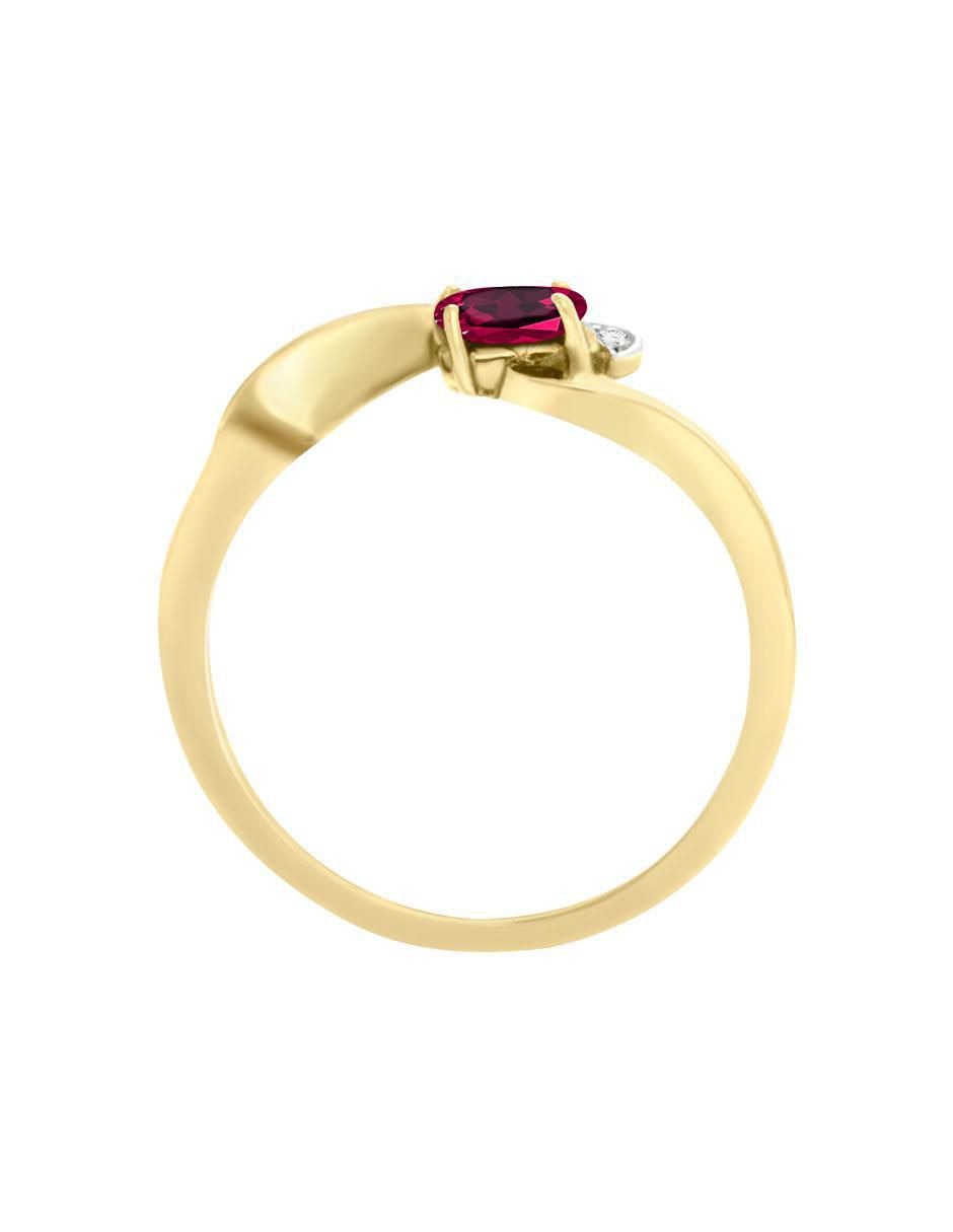 Anillo Loris 14 K de oro rubí y diamante 8
