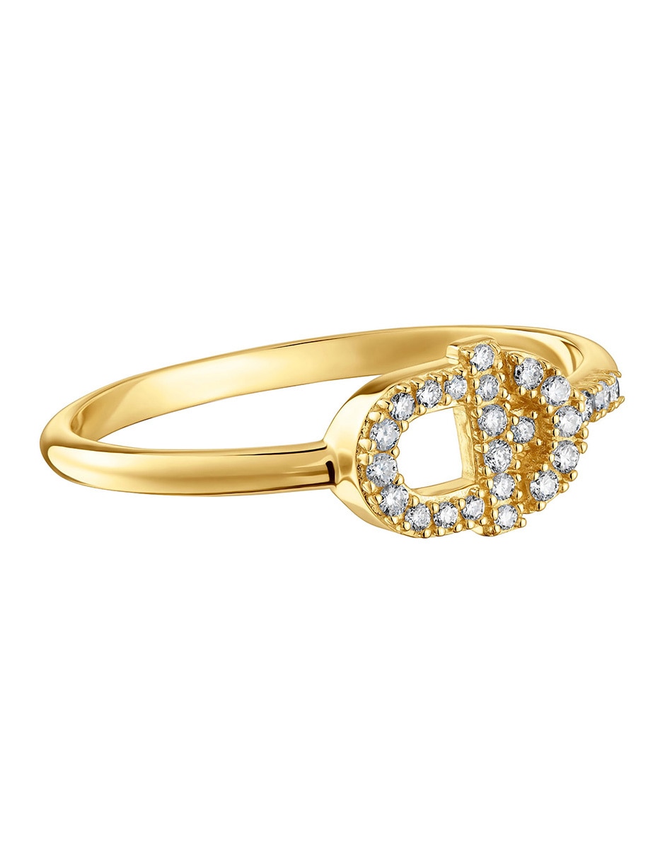 Anillo redondo Manifesto de oro diamante pavé 2