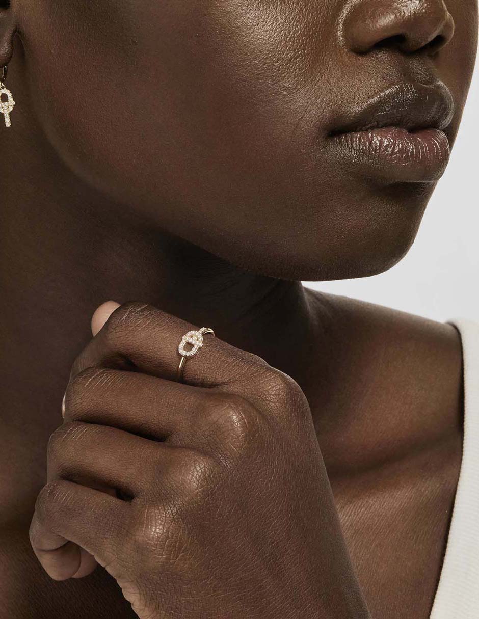 Anillo redondo Manifesto de oro diamante pavé 4