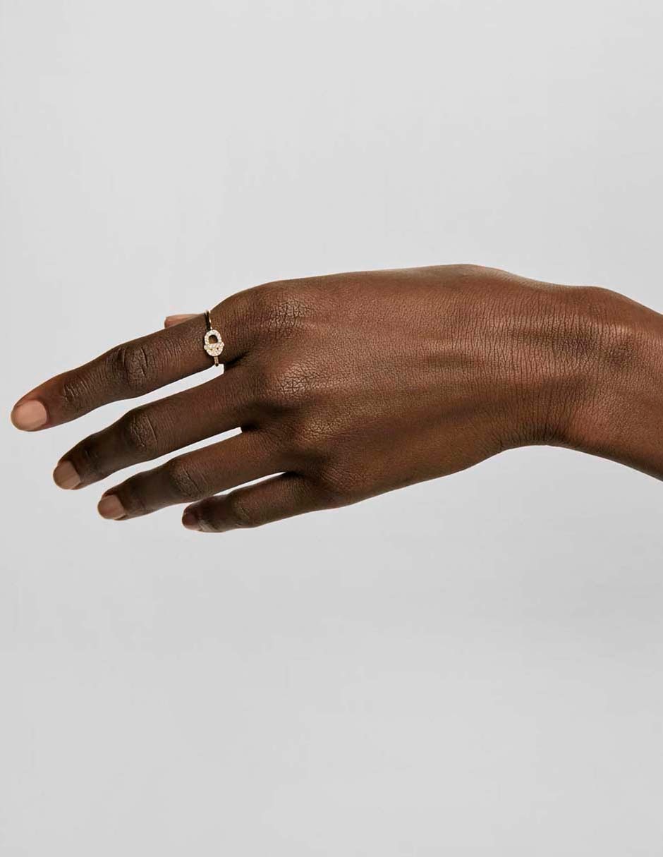 Anillo redondo Manifesto de oro diamante pavé 6