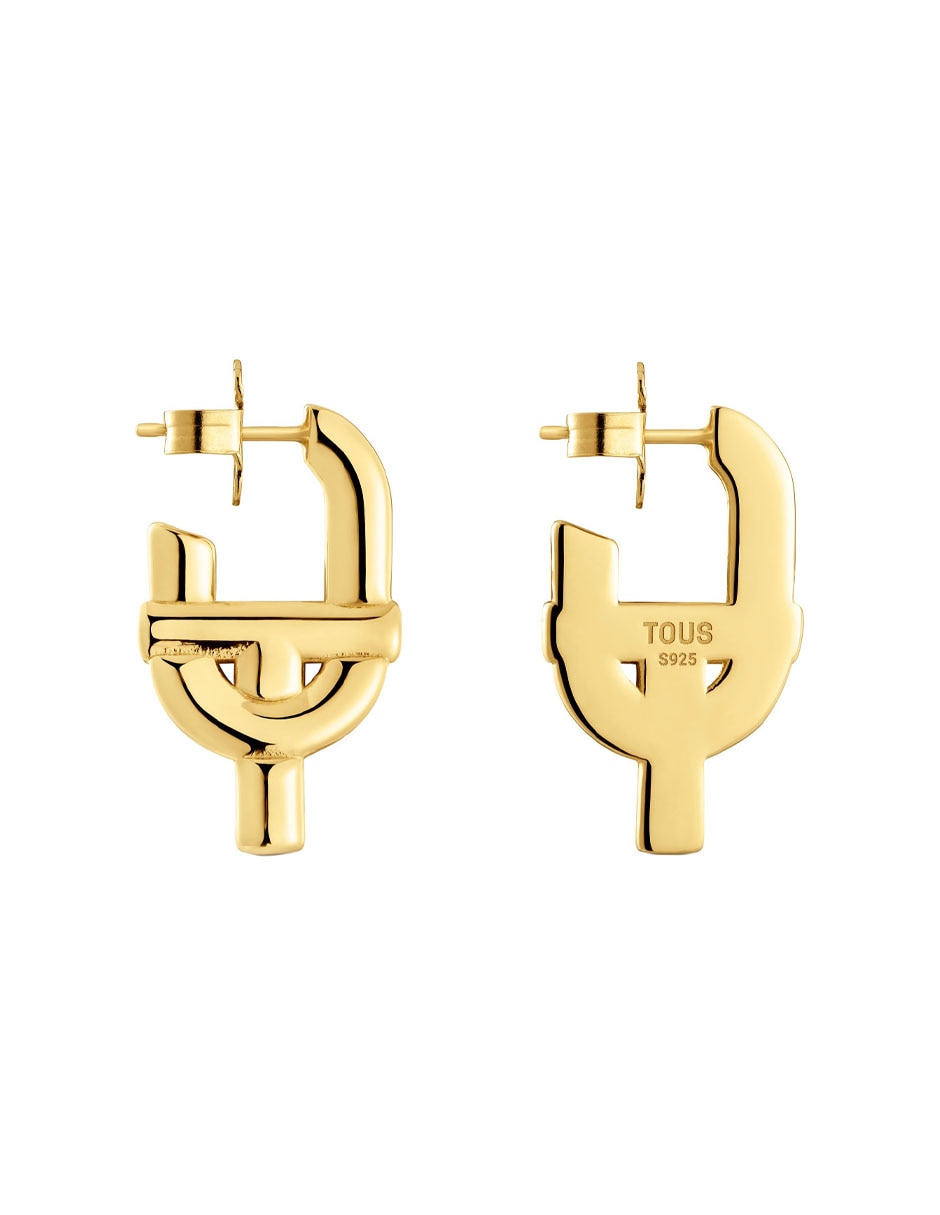 Aretes Manifesto de plata P 925 con acabado baño de oro 2