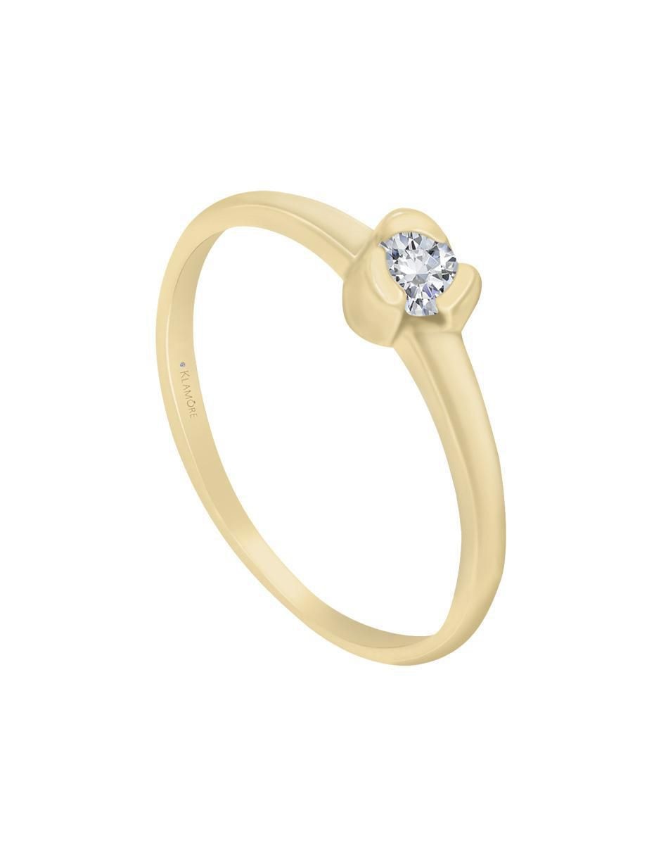 Solitario "de" oro 14 k klamore diamante