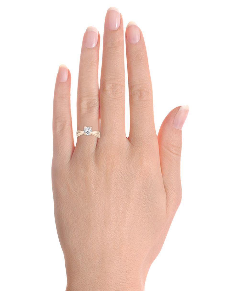 Solitario de oro 14 k Solange diamante 4