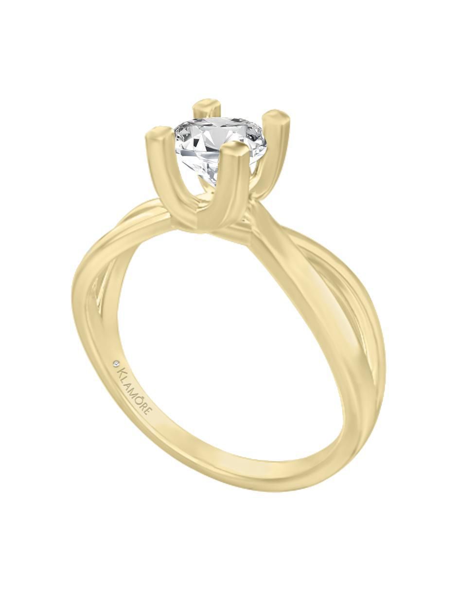 Solitario "de" oro 14 k klamore diamante