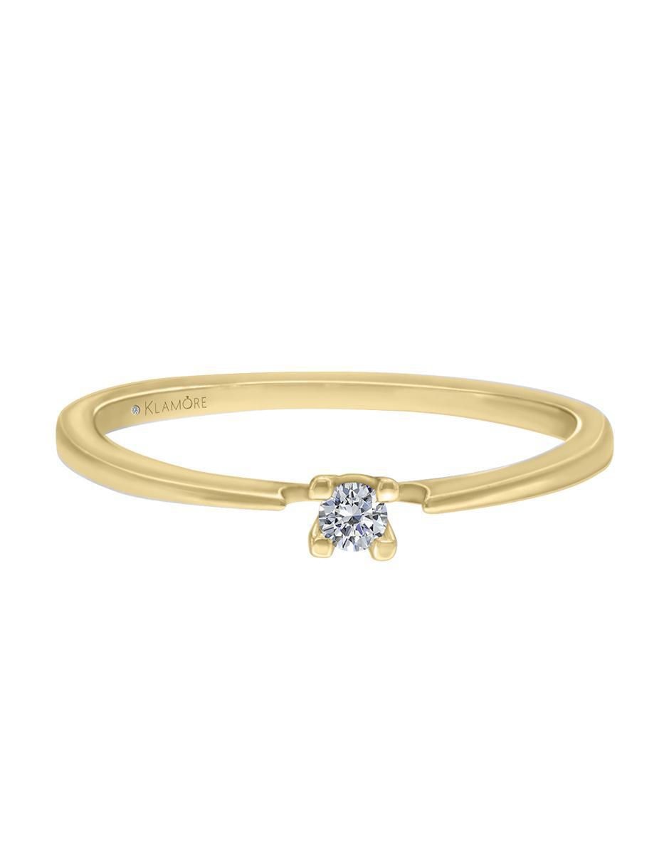 Solitario de oro 14 k Demi diamante