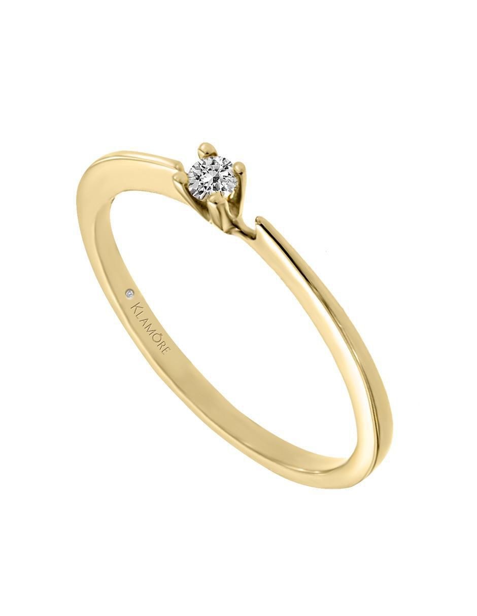 Solitario "de" oro 14 k klamore diamante