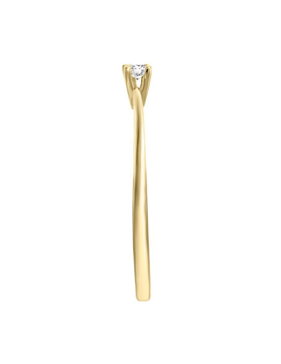 Solitario "de" oro 14 k klamore diamante
