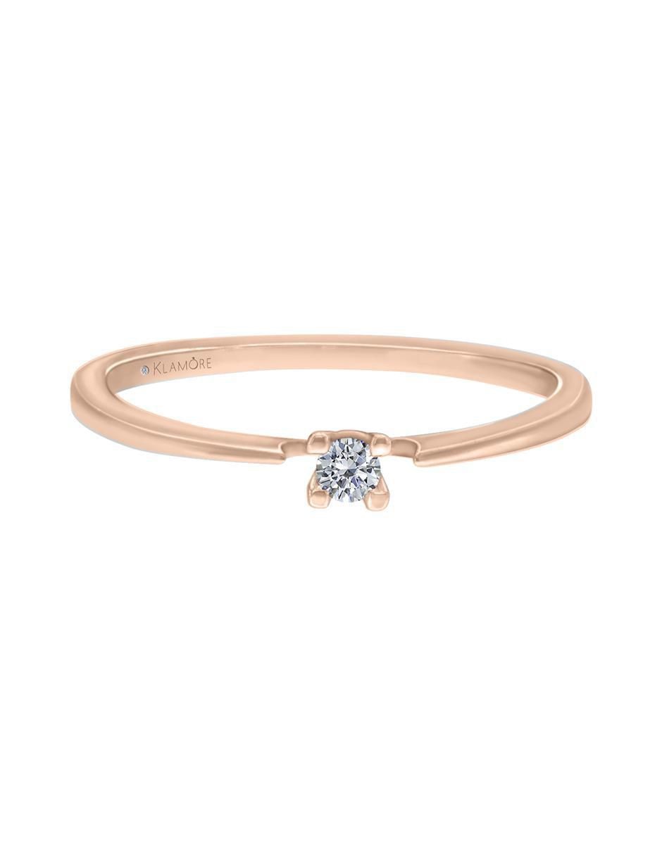 Solitario de oro 14 k Demi diamante