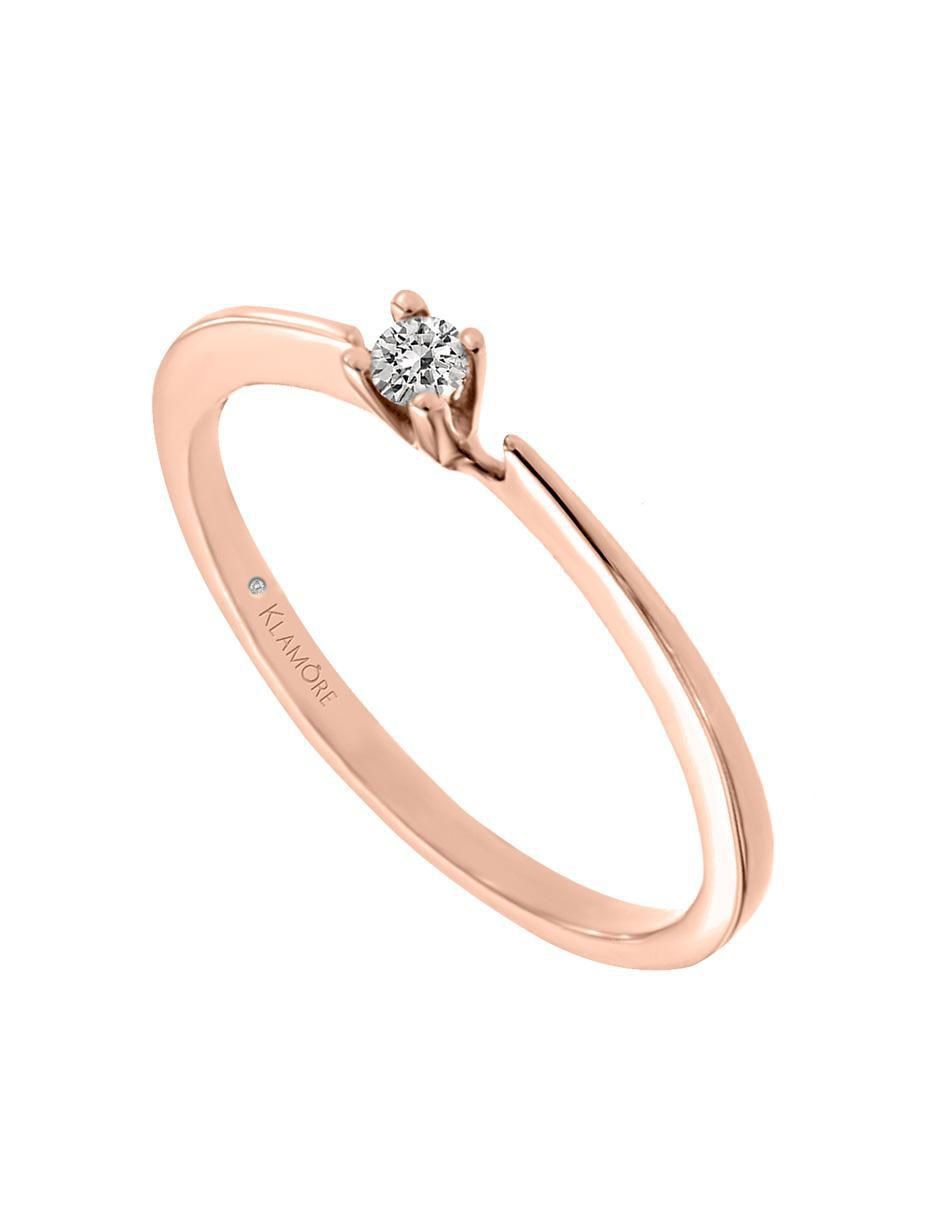 Solitario de oro 14 k Demi diamante 2