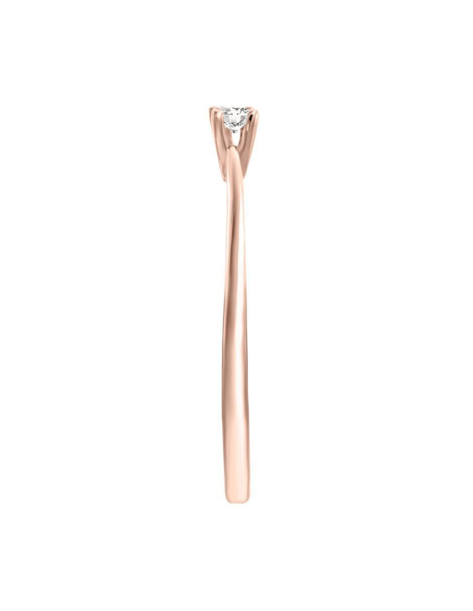 Solitario de oro 14 k Demi diamante 3