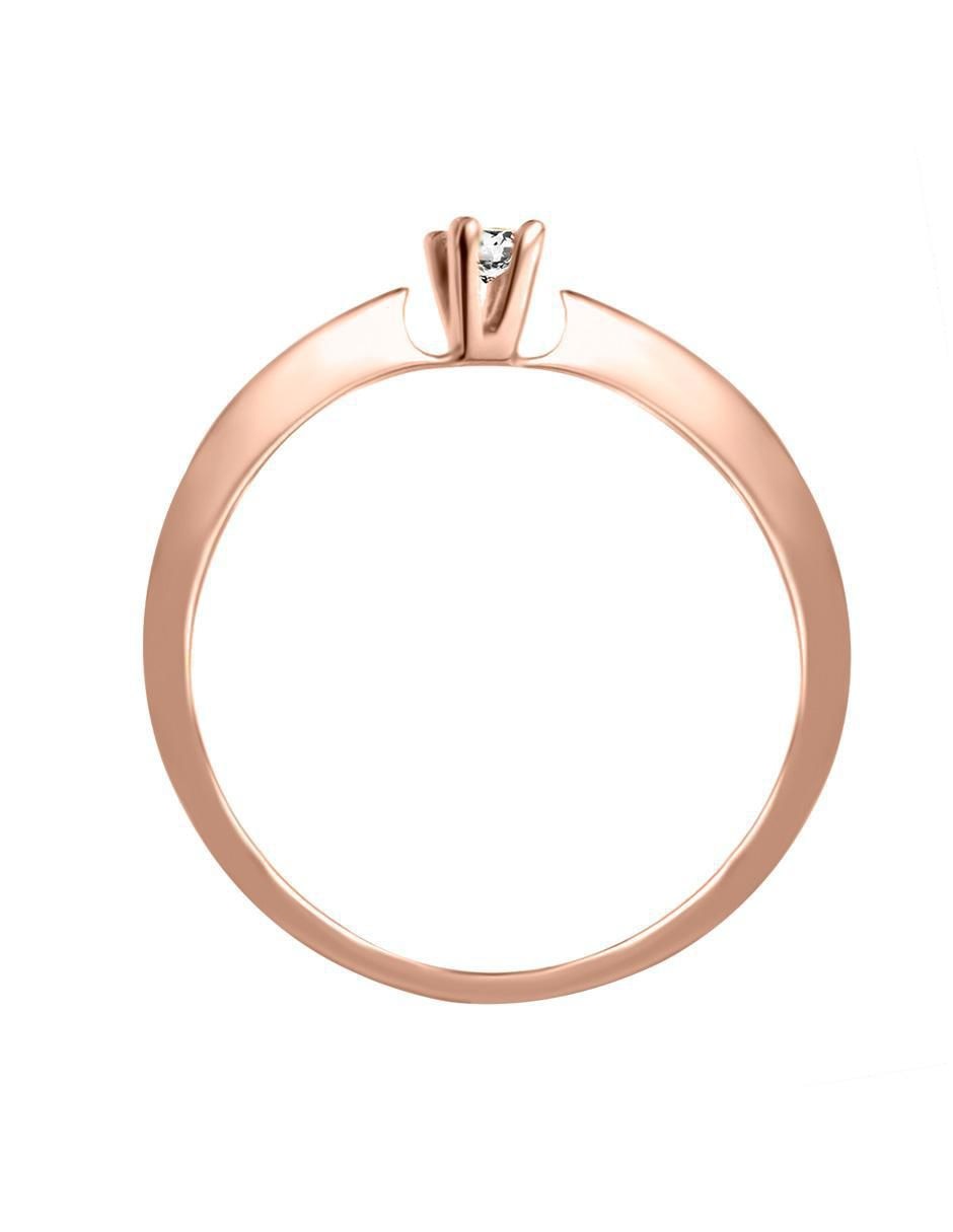 Solitario de oro 14 k Demi diamante 4