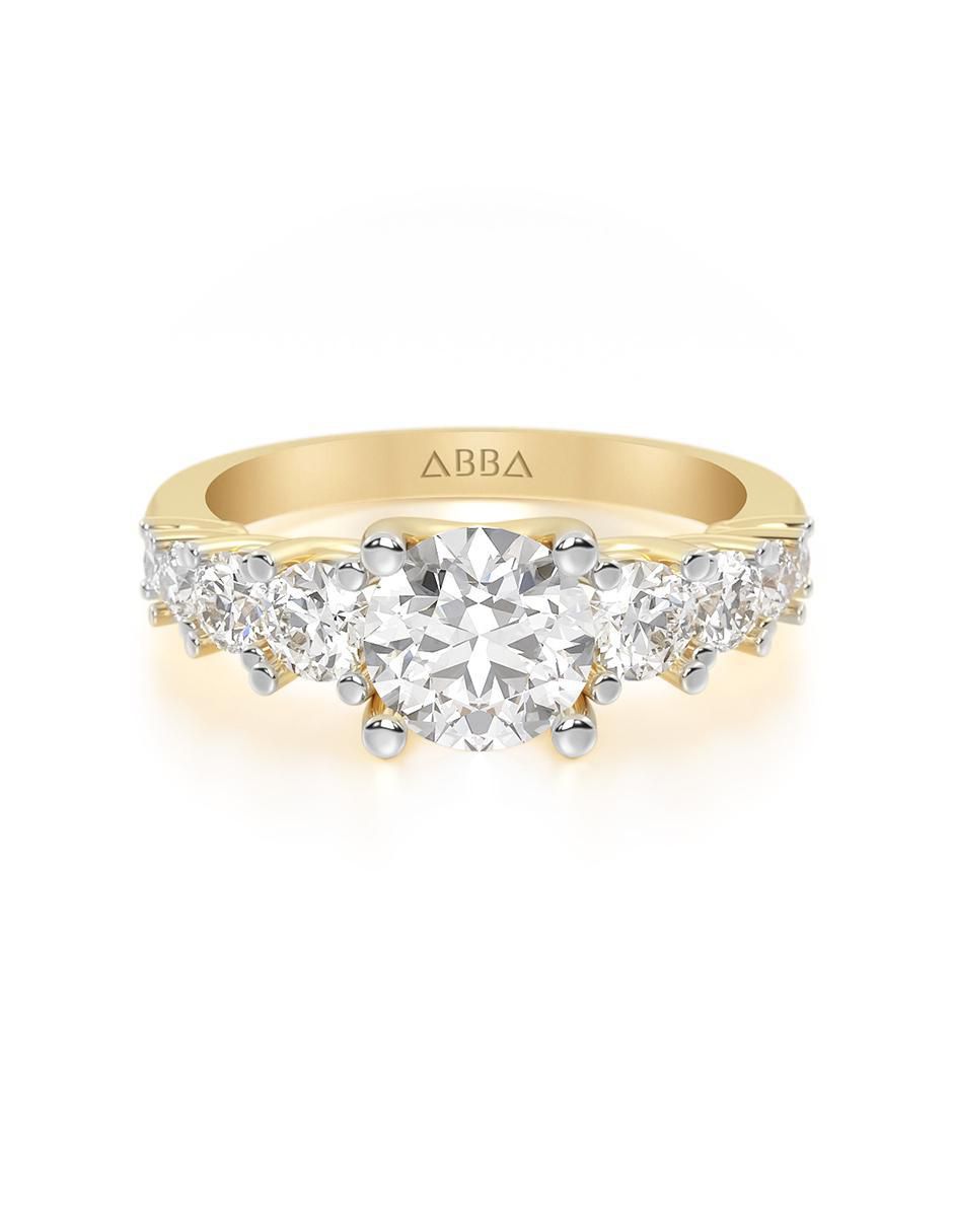 Anillo de compromiso de oro 10 k Abba Joyas zirconia Liverpool