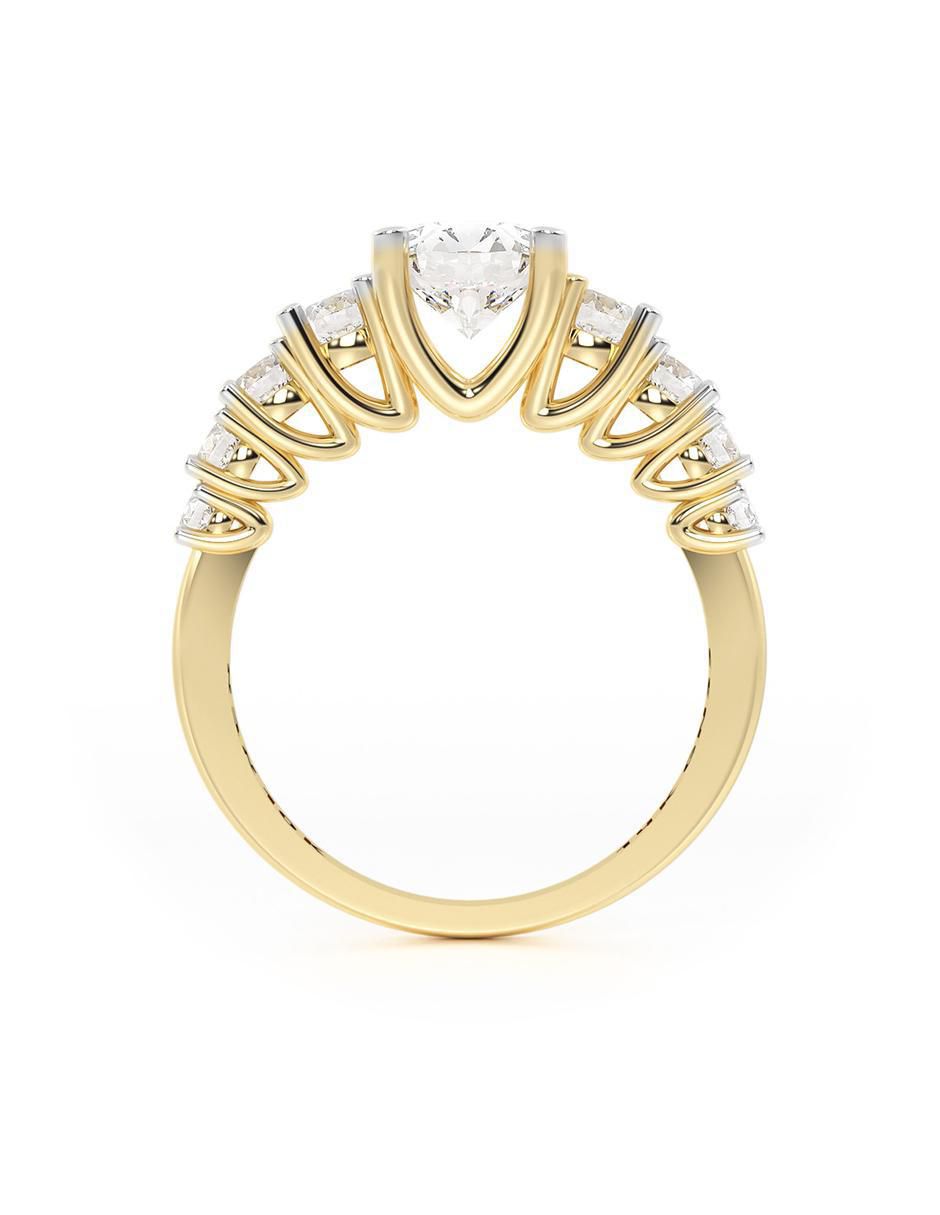 Anillo de compromiso "de" oro 10 k abba joyas sin familia zirconia