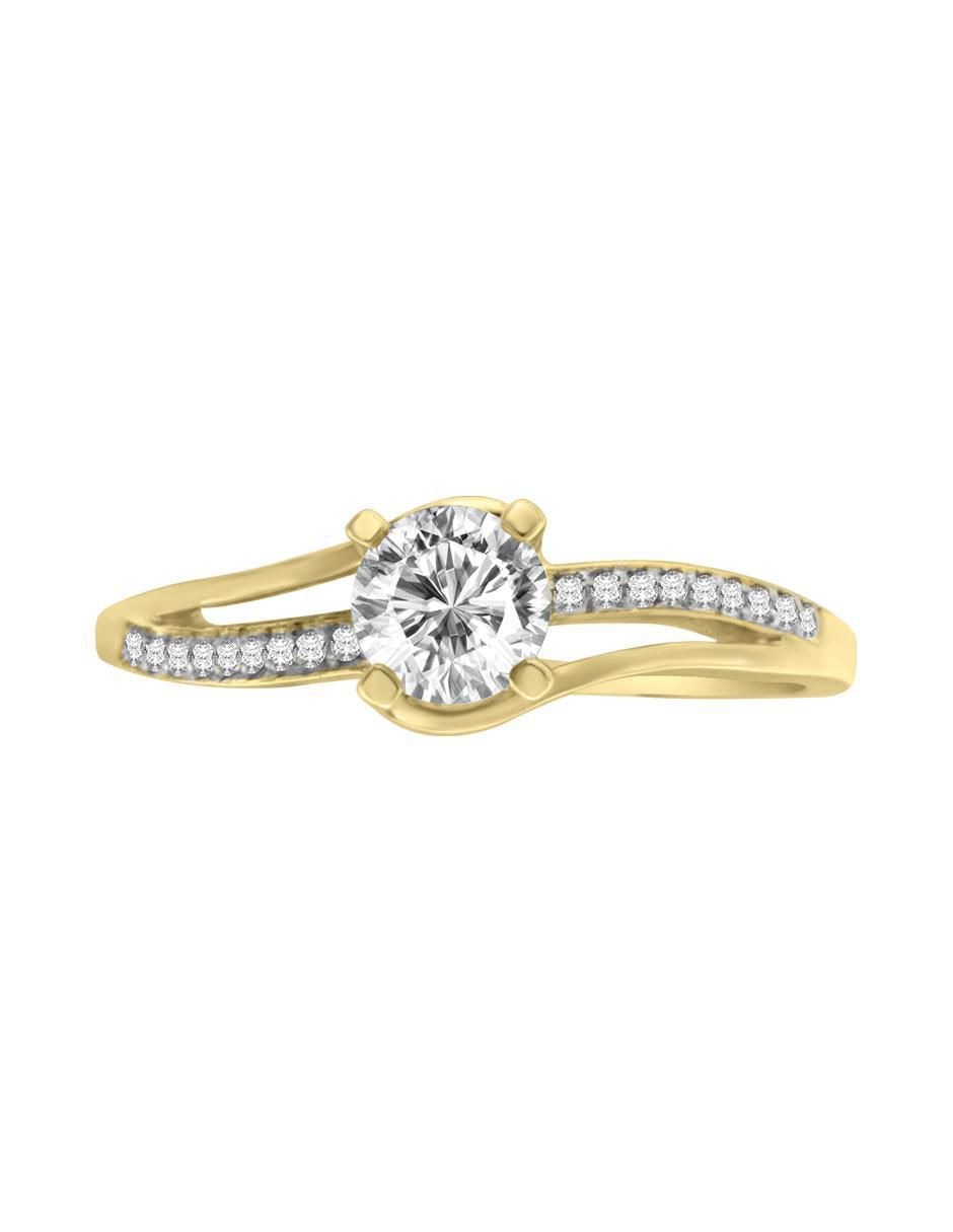 Solitario de oro 14 k Amara diamante
