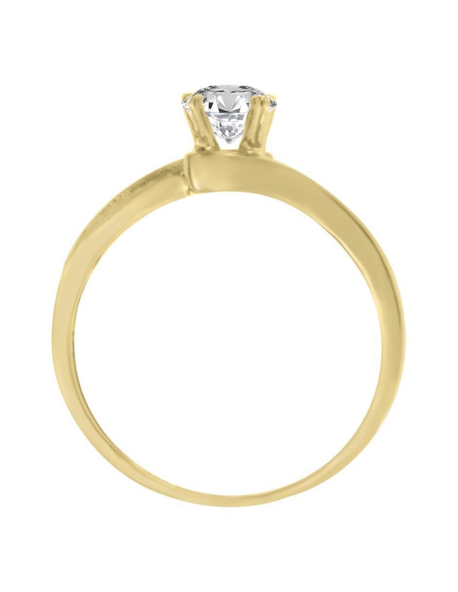 Solitario "de" oro 14 k klamore diamante