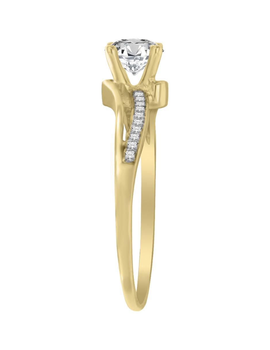 Solitario "de" oro 14 k klamore diamante