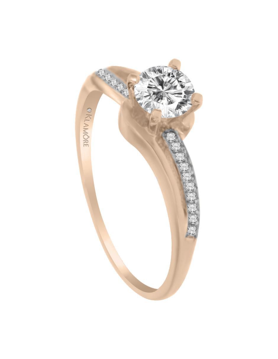 Solitario de oro 14 k Amara diamante 3
