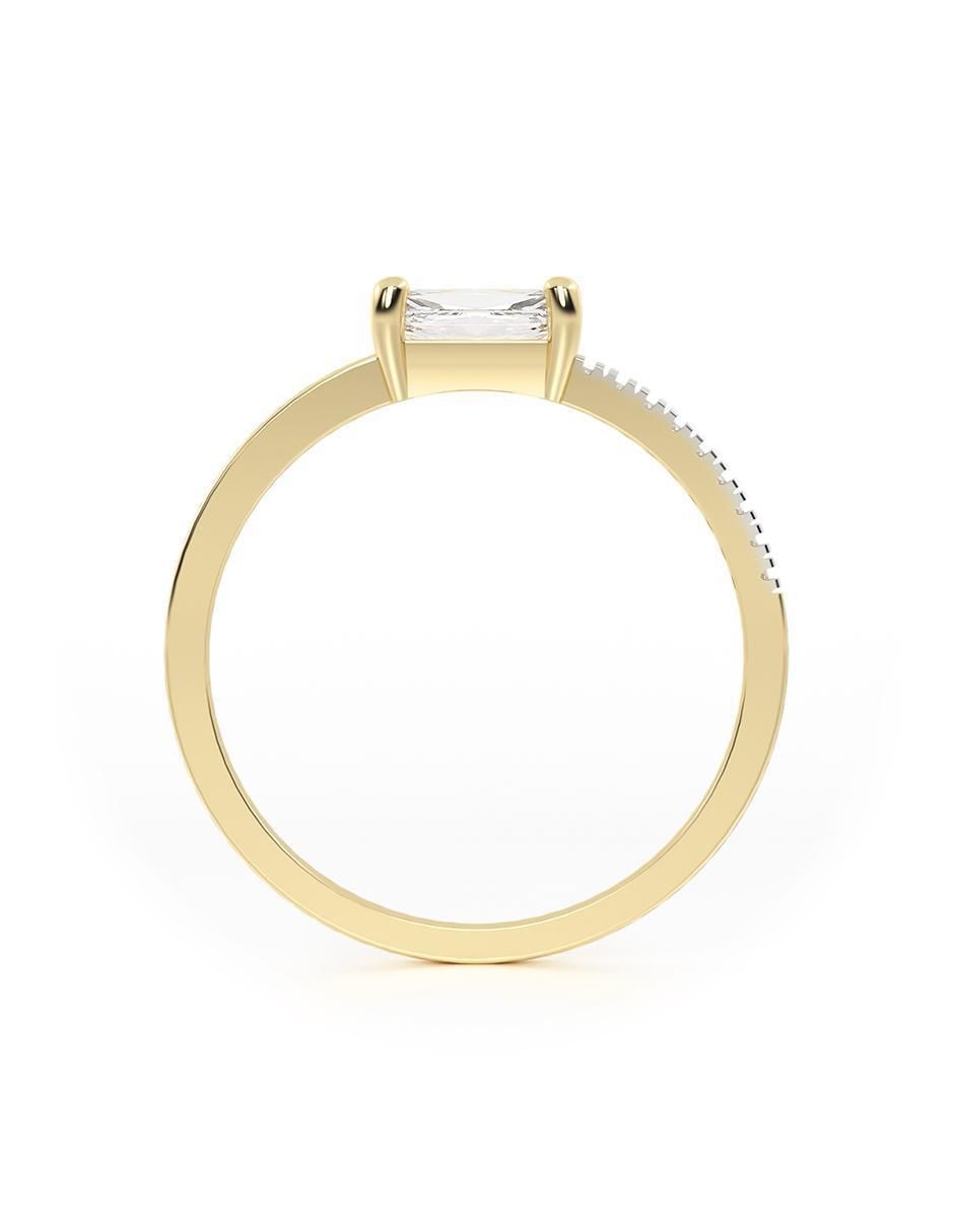 Anillo de compromiso "de" oro 10 k abba joyas sin colección zirconia