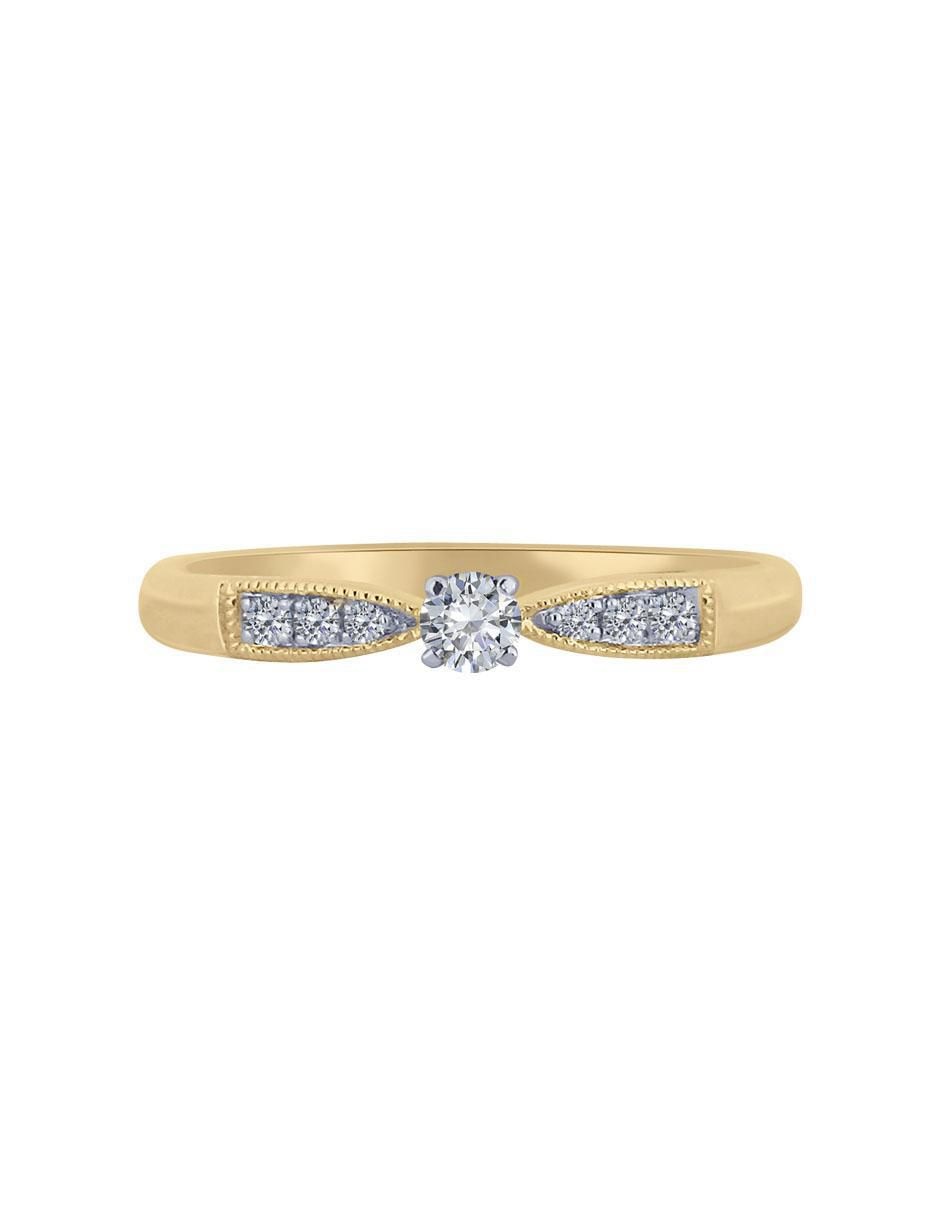Solitario de oro 14 k Ebba diamante