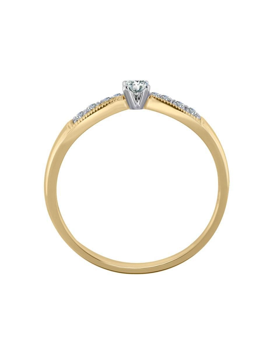 Solitario "de" oro 14 k klamore diamante