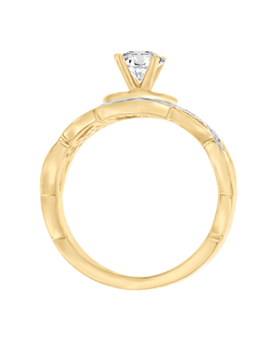 Solitario "de" oro 14 k klamore diamante