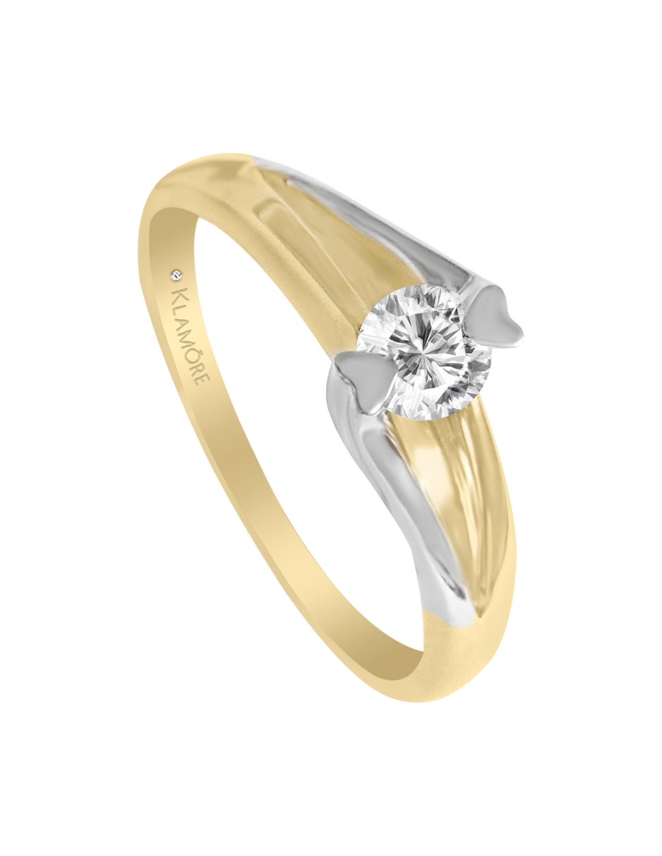 Solitario "de" oro 14 k klamore diamante