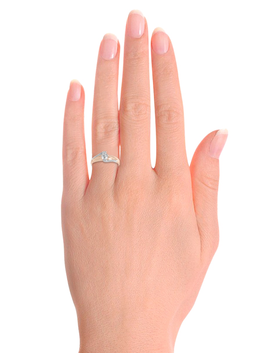 Solitario de oro 14 k Amadis diamante 4