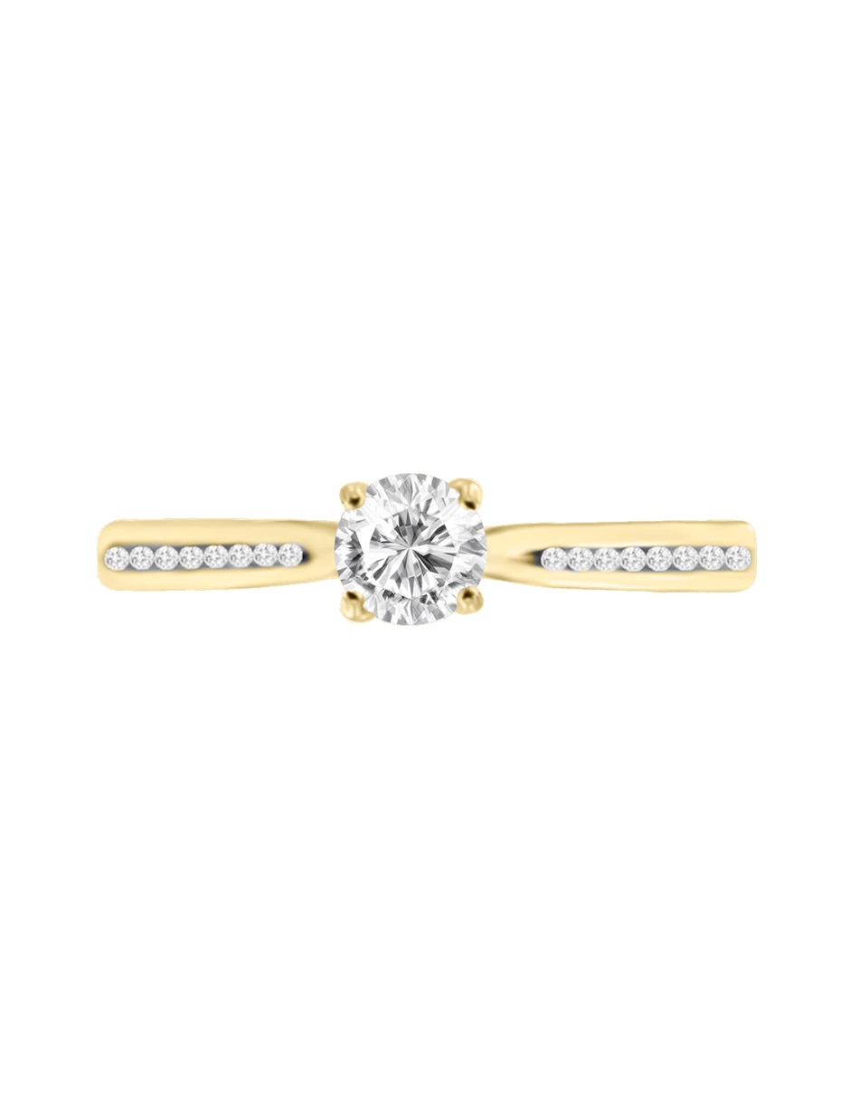 Solitario de oro 14 k Josely diamante