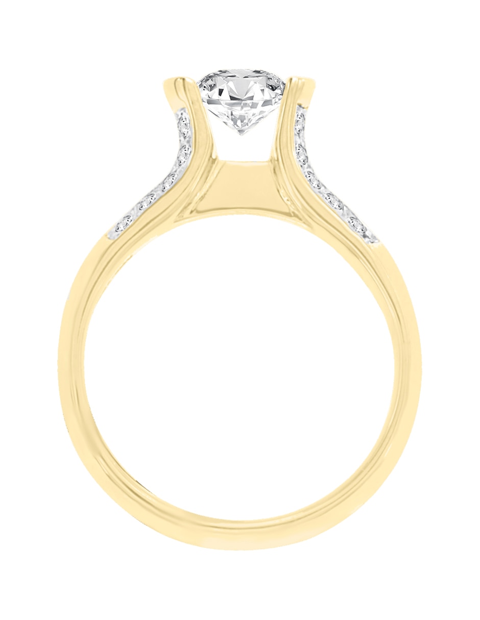 Solitario "de" oro 14 k klamore diamante