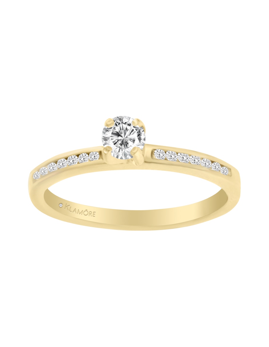 Solitario de oro 14 k Dalily diamante