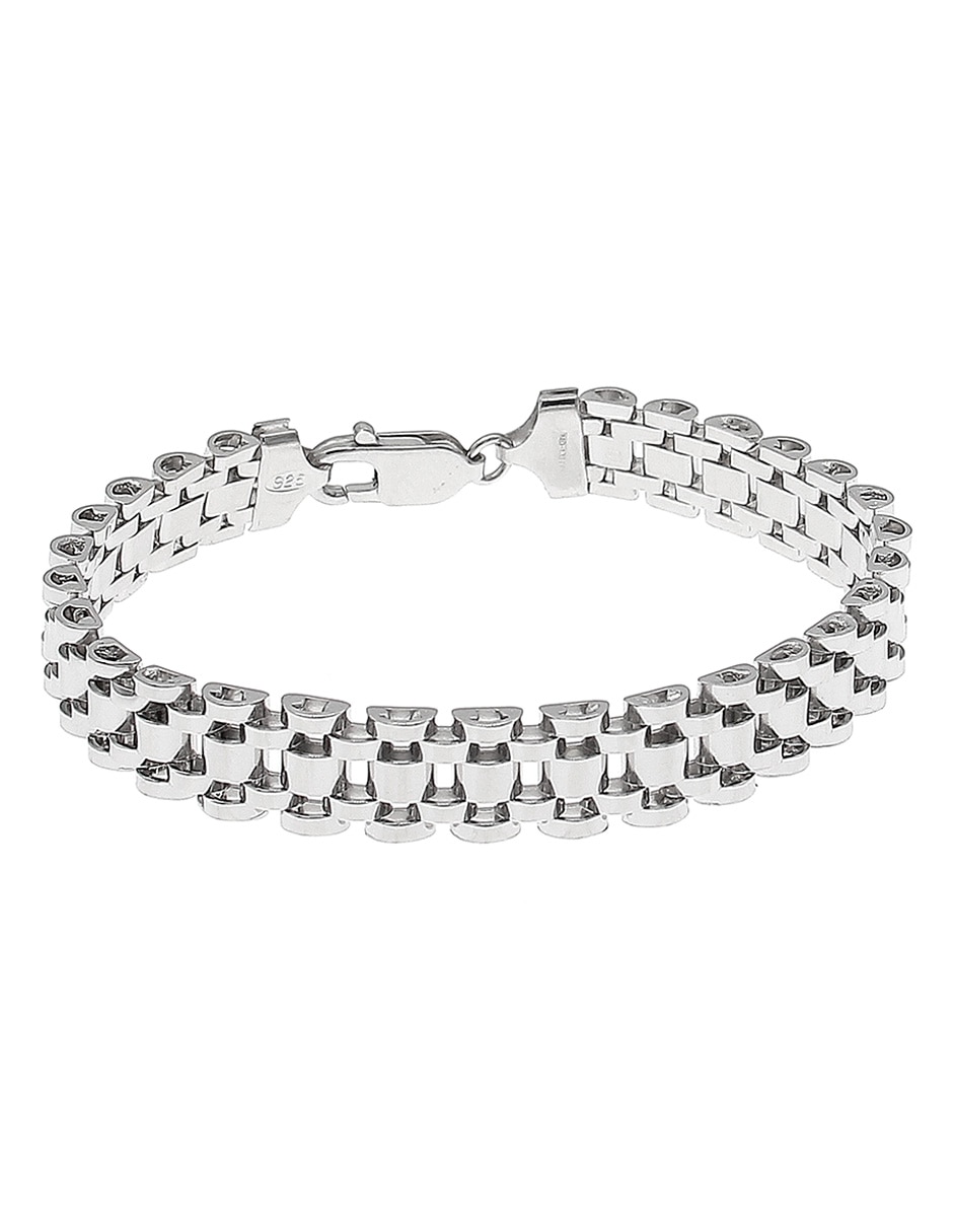 Brazalete de plata P 925 con acabado baño rodio