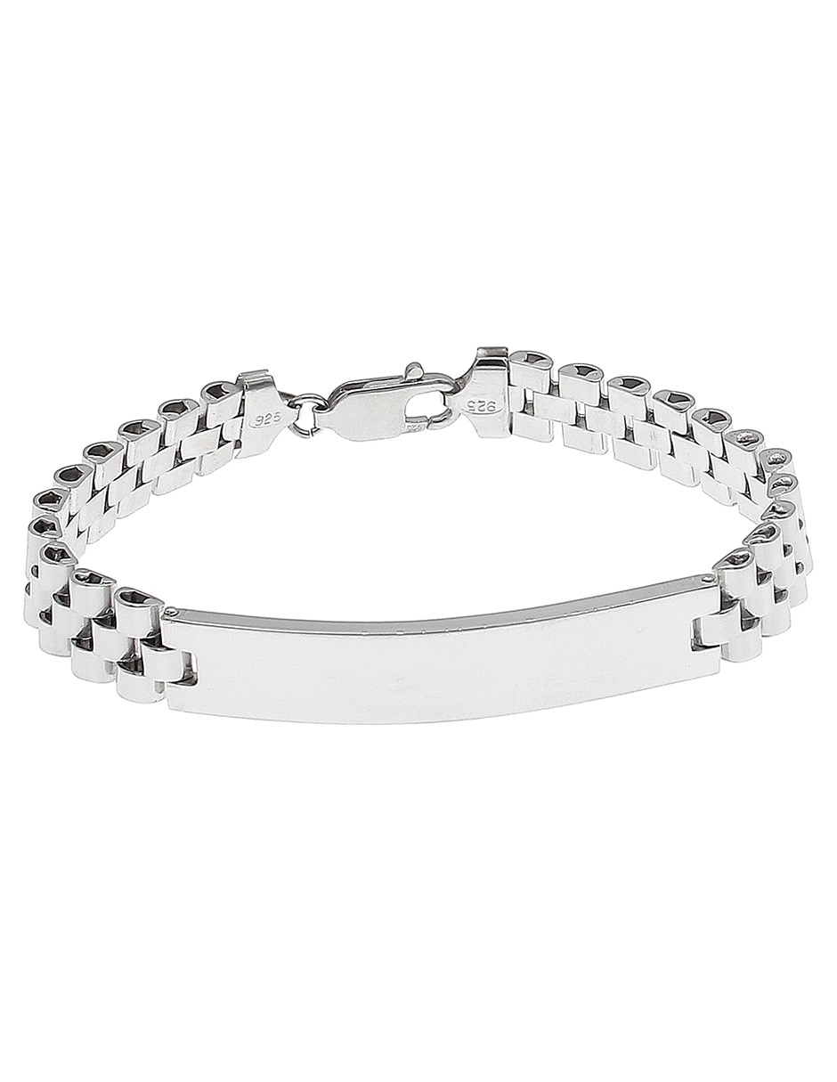 Brazalete de plata P 925 con acabado baño rodio