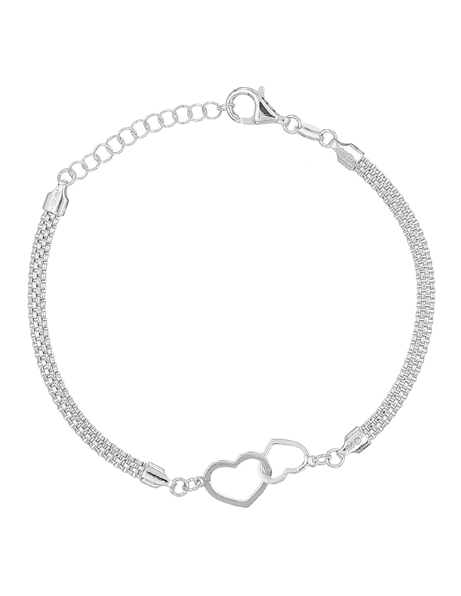 Pulsera de plata P 925 con acabado baño rodio