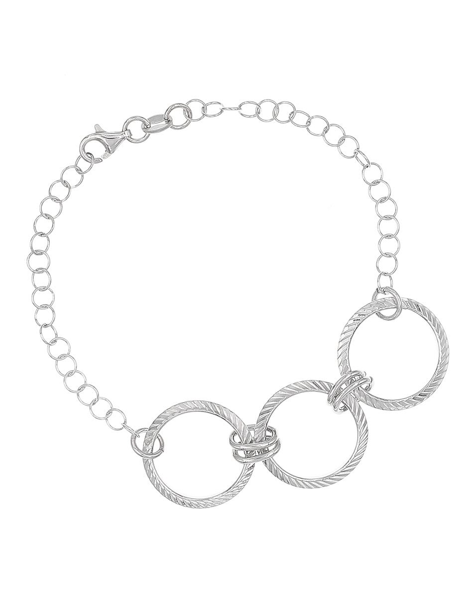 Pulsera de plata P 925 con acabado baño rodio