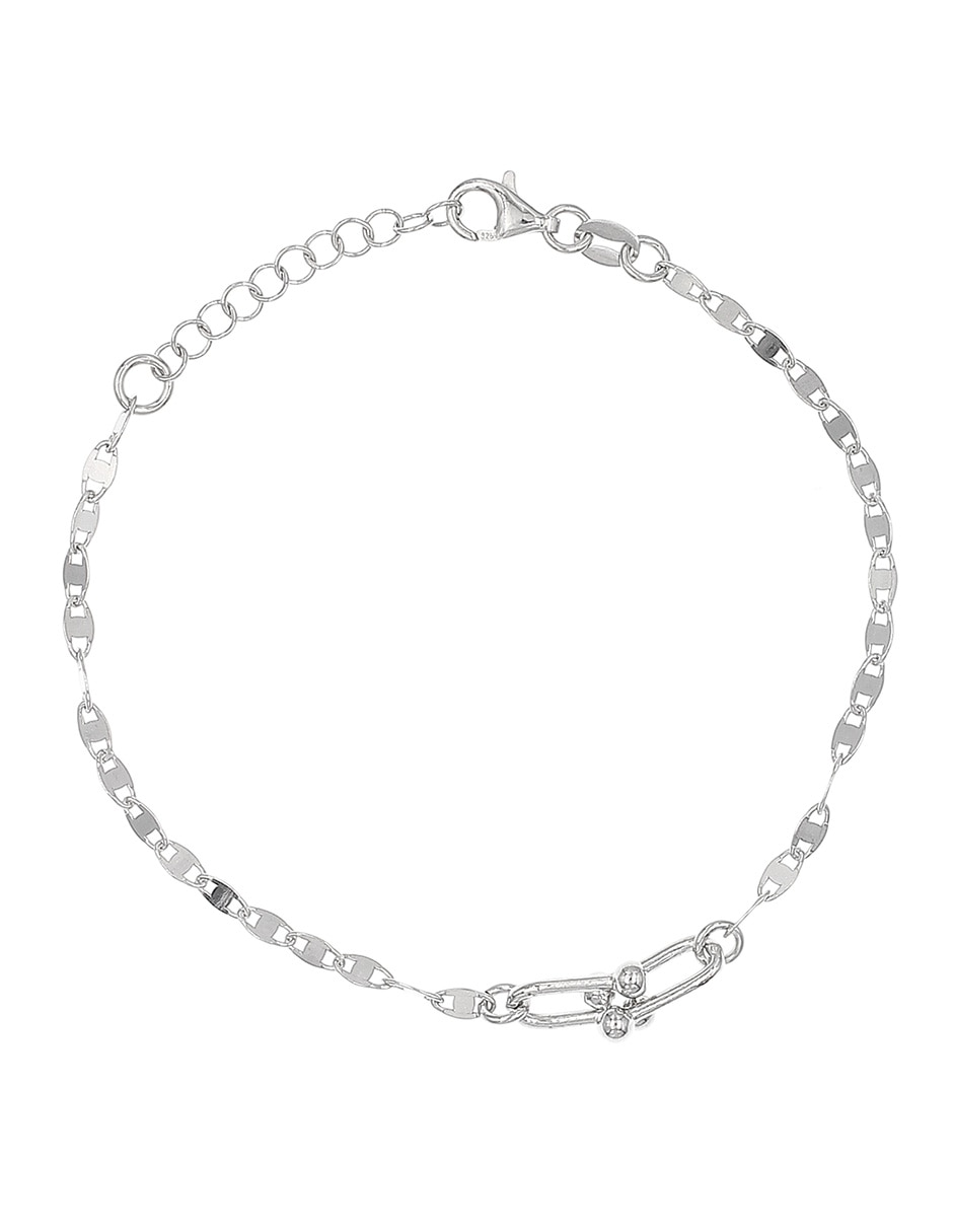 Brazalete de plata P 925 con acabado baño rodio