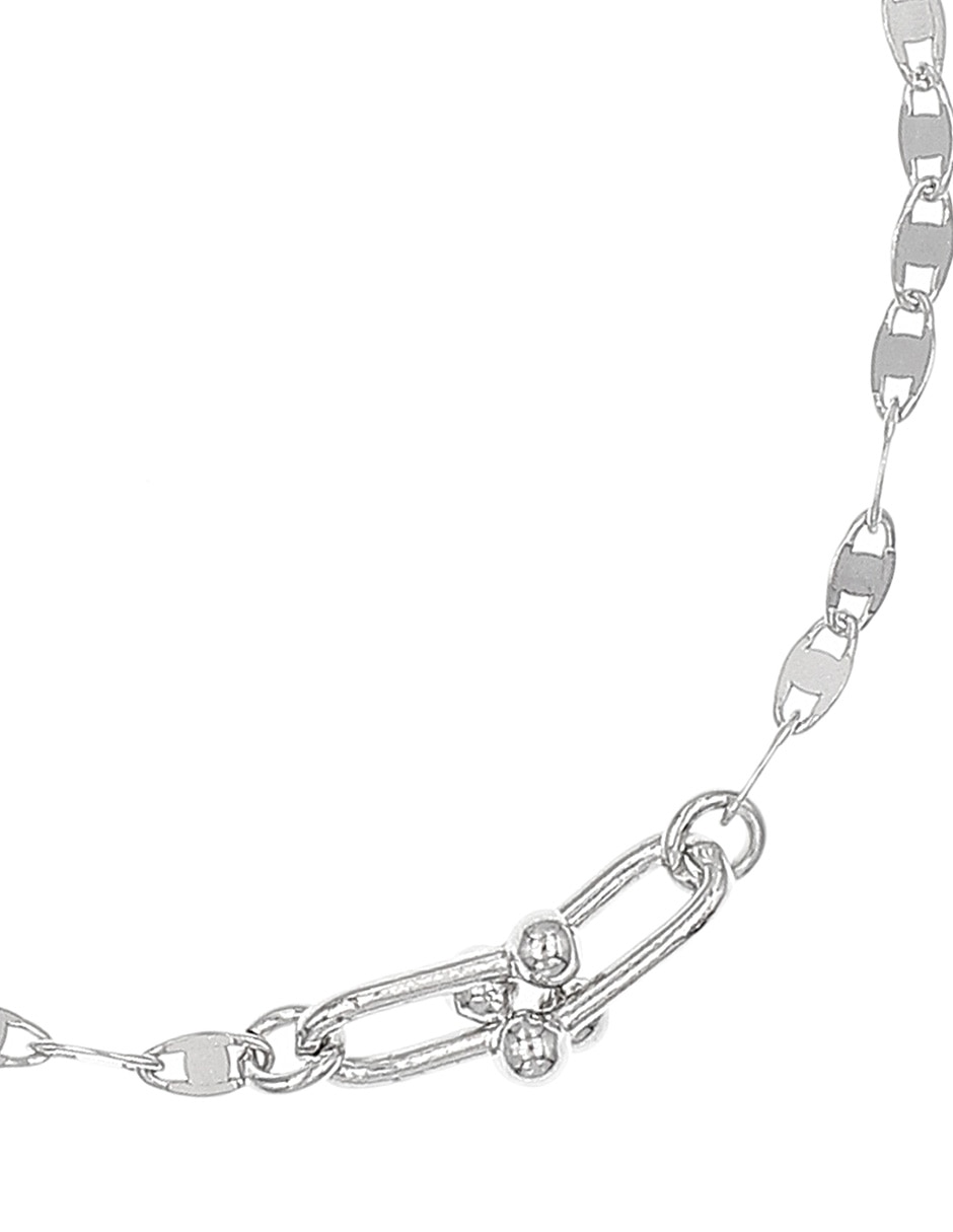 Brazalete de plata P 925 con acabado baño rodio 2
