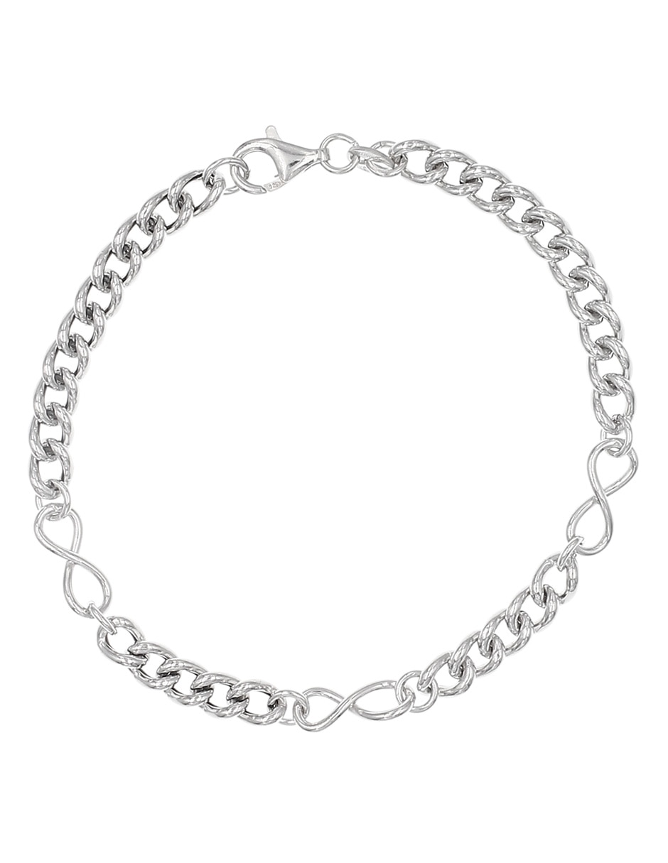 Brazalete de plata P 925 con acabado baño rodio