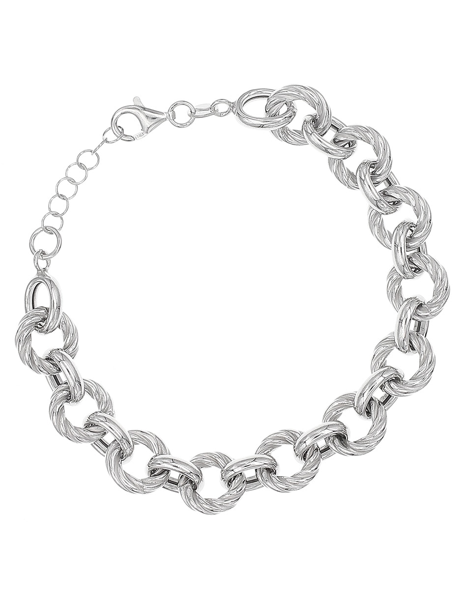 Brazalete de plata P 925 con acabado baño rodio