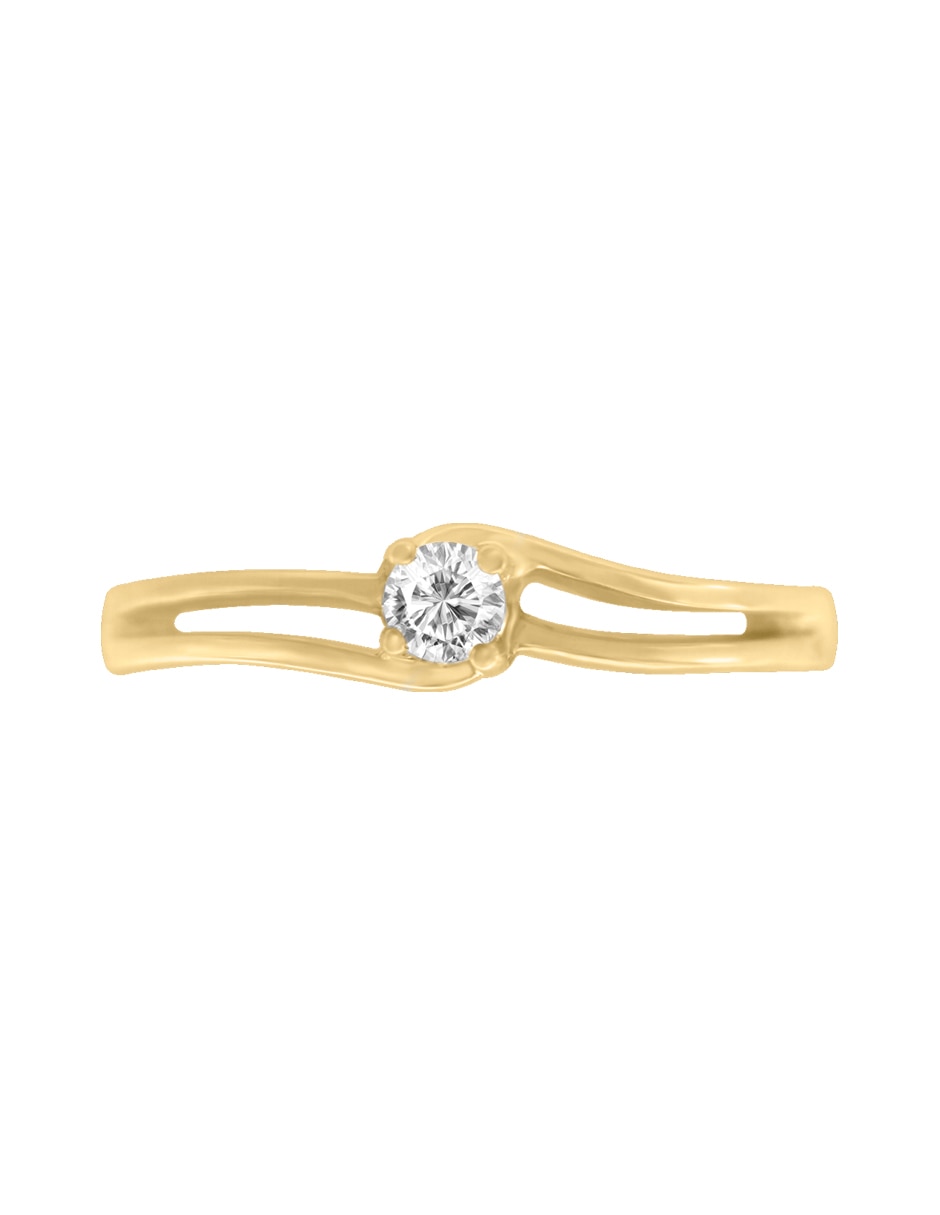 Solitario de oro 14 k Kavya diamante